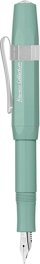 Kaweco - Cadeauset - 4delig - Kaweco Vulpen COLLECTION Sport fountain pen - Smooth Sage - Extra Fine - Extra Breed - Nostalgic Octagonal Clip Chrome - Zwart Vintage blikje - Doosje Royal Blue - Doosje zwarte Vullingen