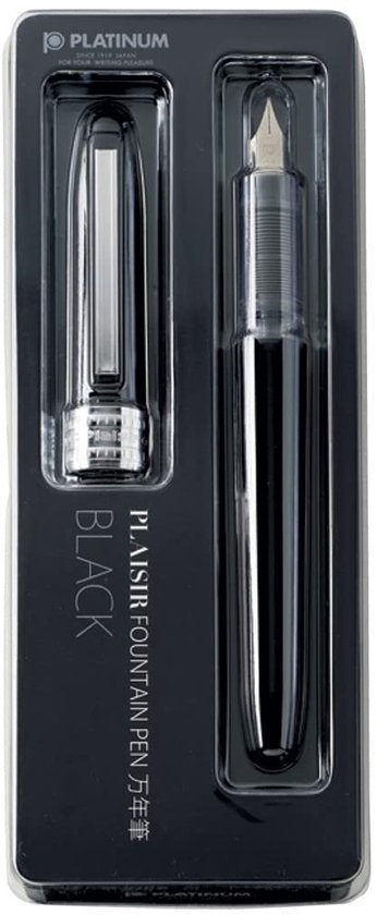 Platinum Japan - Plaisir Fountain Pen - Medium - Vulpen - Zwart - penpunt: Medium 05 - Met extra vullingen Rood