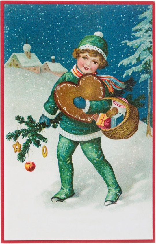 Nostalgische kerstkaarten - 15 stuks - Klassieke Vintage afbeeldingen - Winter - Sneeuw - Feestelijk - Jaarwisseling - Oude Brocante kerstkaarten