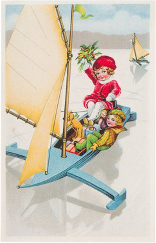 Nostalgische kerstkaarten - 6 stuks - Klassieke Vintage afbeeldingen - Winter - Sneeuw - Feestelijk - Jaarwisseling - Oude Brocante kerstkaarten