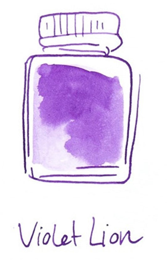 Glazen dip pen set Oranje - Potje Octopus inkt violet lion