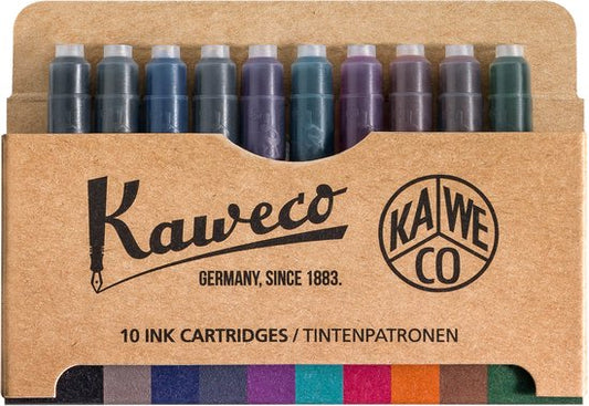 Kaweco - Collection - Vulpen - Medium - Honey - Oktogonal Clip Vergoldet - met doosje met 10 verschillende kleuren patronen