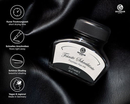 Octopus - Vulpeninkt - Schrijfinkt - Zwart - 30ml - Met Converter