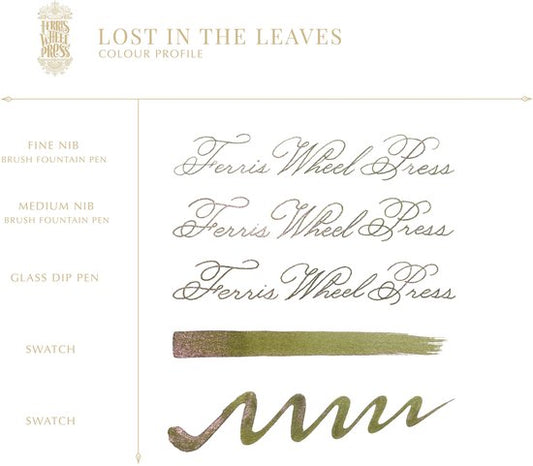 Ferris Wheel Press - schrijfinkt - klein flesje 10cc - FerriTales | Bestiary Series - Lost in the Leaves Ink 10ml