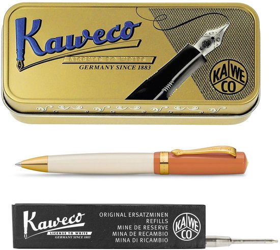 Kaweco - set - Balpen - Student 70's Soul - Oranje in vintage blikje - doosje G2 zwarte balpenvulling