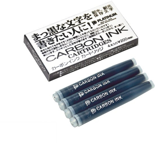 Platinum - 4 pack - Vulpen Vulling - Carbon Black Inkt Patronen - doosjes van 4 patronen