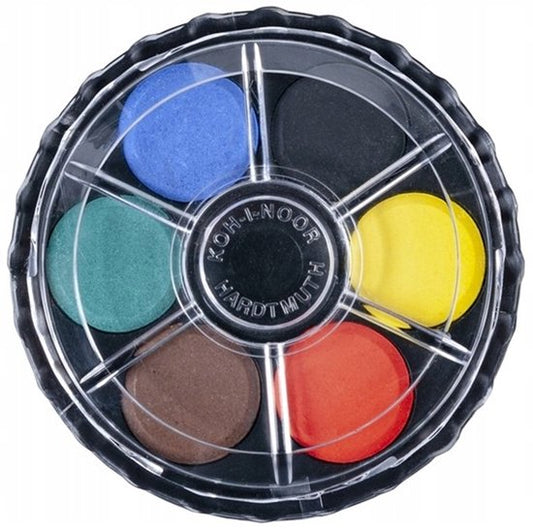 Koh-i-noor Aquarelverf 6 Kleuren - Veilig voor Kinderen