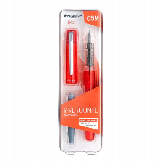 Platinum Prefounte Vulpen Vermilion Orange M - Stijlvol Schrijven