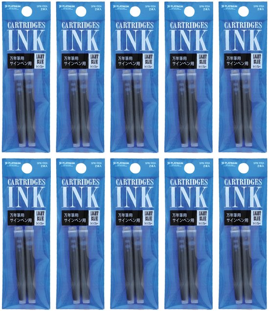 Platinum - Vulpeninkt - 10 zakjes van 2 patronen - Lichtblauw