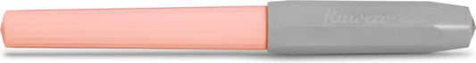 Kaweco - 1 Vulpen met Clip - Perkeo Cotton Candy Grey Pink - Roze/Grijs - Medium - Turkoise Twister - Doosje vullingen