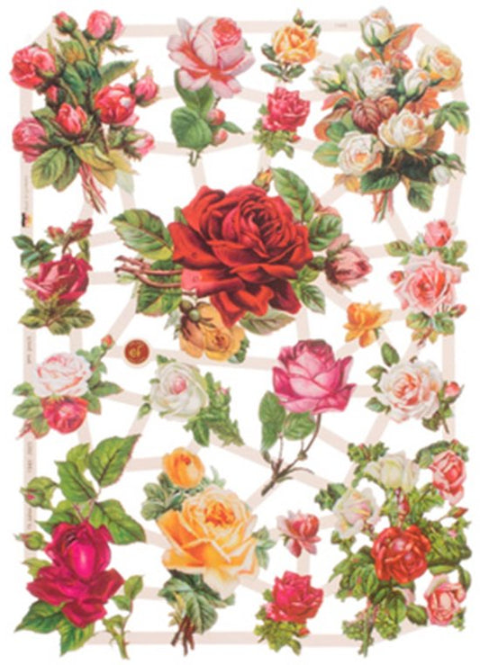 Poëzieplaatjes - 6 vellen - plaatjes - hobby - creatief - decoupage - knutselen - scrapboek - met BLOEMEN