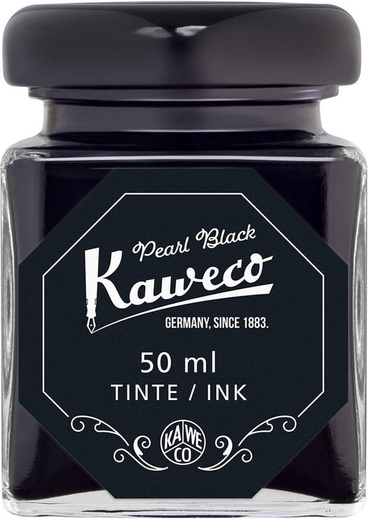 Kaweco - Ink bottle en Standaard Converter - Pearl Black - potje vulpeninkt - Zwarte originele Kaweco-inkt in 50 ml glas - Converter gold met zwarte achterkant