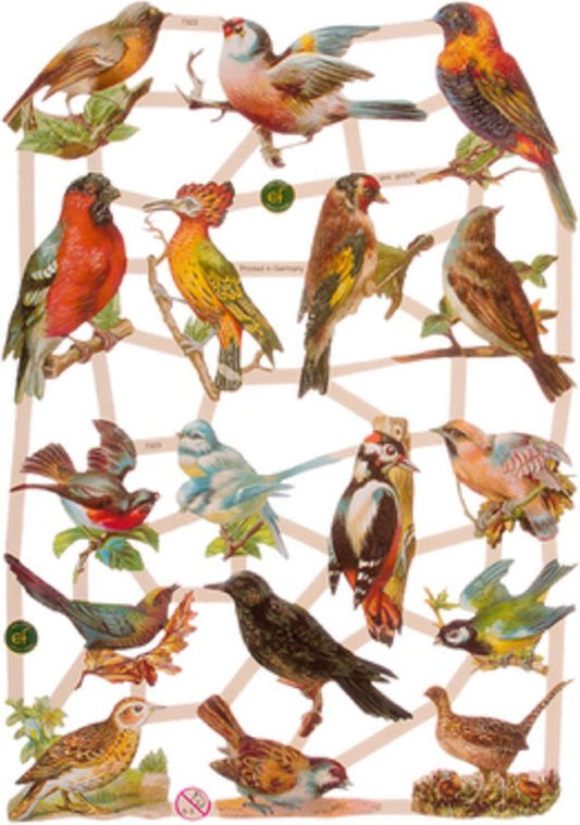 Poëzieplaatjes - 6 vellen - plaatjes - hobby - creatief - decoupage - knutselen - scrapboek - met Vlinders - Honden - Vogels - Konijnen - Boerderijdieren - Bosdieren