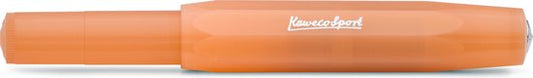 Kaweco - Cadeauset - (5delig) - Vulpen FROSTED SPORT MANDARIN Fountain Pen - Breed - Vintage blikje - Oktogonal Clip Chrome - Patronen houder TURKOISE - Vullingen
