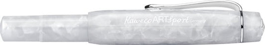 Kaweco - ART SPORT VULPEN - Mineral White - wit-chrome - Medium - Met extra doosje blauwe vullingen