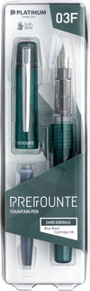 Platinum - Preppy - Prefounte Vulpen - Medium - Dark Emerald - Met Rode vullingen