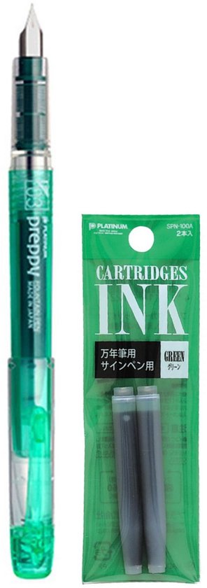 Platinum - Preppy Fountain pen Japan - Fine - 0,3 - GROEN - vullingen GROEN