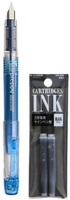 Platinum - Preppy Fountain pen Japan - Fine - 0,3 - BLAUW - vullingen Zwart