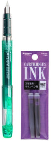 Platinum - Preppy Fountain pen Japan - Fine - 0,3 - GROEN - vullingen PAARS