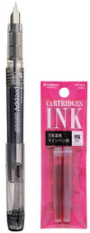 Platinum - Preppy Fountain pen Japan - MEDIUM - 0,5 - ZWART - vullingen ROZE