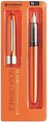Platinum Japan - Plaisir Fountain Pen - Medium - Vulpen - Oranje - penpunt: Medium 05 - Met extra vullingen Rood