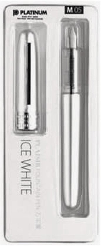 Platinum Japan - Plaisir Fountain Pen - FIJN - Vulpen - Ice White - penpunt: fijn 03 - Met extra navullingen Paars