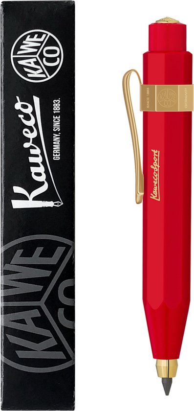 Kaweco - Vulpotlood - 3,2 - Sport Classic Red - Nostalgic Octagonal Clip Vergoldet