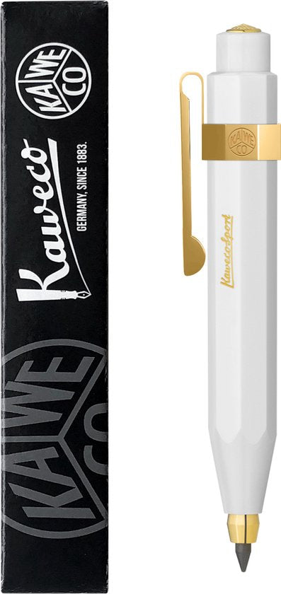 Kaweco - Vulpotlood 3,2 - Classic Sport - Oktogonal Clip Vergoldet - Wit - Met doosje vullingen