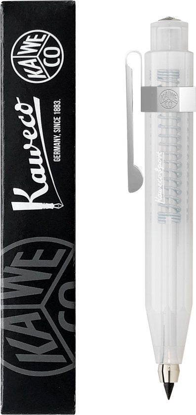 Kaweco - Vulpotlood 3,2 - Frosted Sport - Oktogonal Clip Chrome - Coconut (Natural) - Met doosje vullingen Zwart - Doosje vullingen 3 kleur