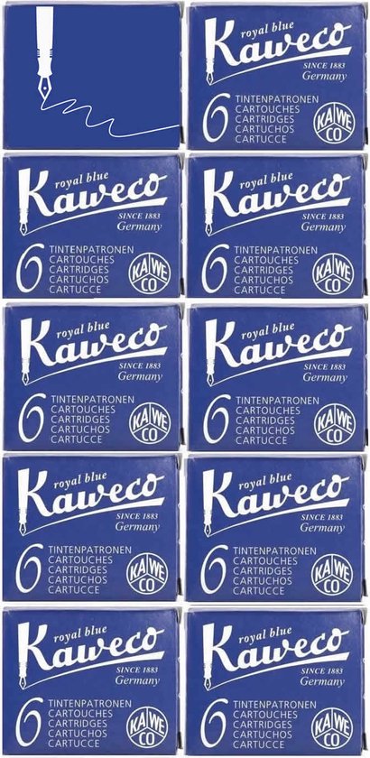 Kaweco Vulpen vullingen Blauw, Royal Blue, 10 doosjes