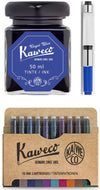 Kaweco - Ink bottle en Standaard Converter - Royal Blue - potje vulpeninkt - Blauwe originele Kaweco-inkt in 50 ml glas - Converter met blauwe achterkant - doosje 10 patronen