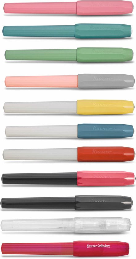 Kaweco - Vulpen Perkeo INFRARED - MEDIUM - doosje Gekleurde Vulpenvullingen - doosje zwarte Vulpeninkt