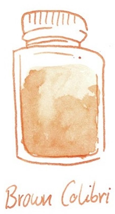 Glazen dip pen set Oranje - Potje Octopus inkt brown colibri