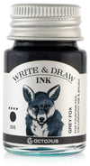 Octopus - Art Material - Glaspen Blauw - 2 Potjes inkt 10ml - Red Duck - Grey Fox