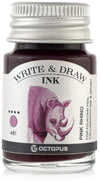 Glazen dip pen set Blauw - Potje Octopus inkt pink rhino