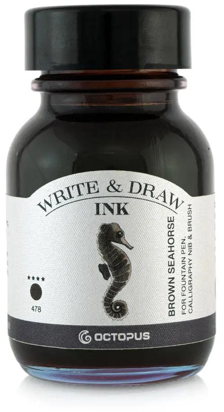 Octopus Schrijf- en Tekeninkt, 50 ml Brown Seahorse