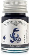 Octopus - Art Material - Glaspen Blauw - 2 Potjes inkt 10ml - Brown Kolibri - Blue Koi