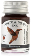 Octopus - Art Material - Glaspen Blauw - 2 Potjes inkt 10ml - Brown Kolibri - Blue Koi