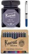 Kaweco - Ink bottle en Standaard Converter - Midnight Blue - potje vulpeninkt - Midnight Blue originele Kaweco-inkt in 50 ml glas - Converter met Midnight Blue achterkant - doosje 10 patronen