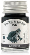 Glazen dip pen set in doosje - Groen - Potje Octopus inkt grey frog