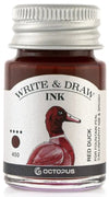 Octopus - Art Material - Glaspen Blauw - 2 Potjes inkt 10ml - Red Duck - Grey Fox