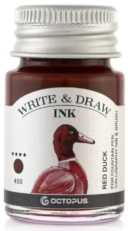 Glazen dip pen set Blauw - Potje Octopus inkt red duck