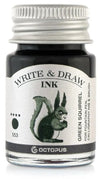 Octopus - Art Material - Glaspen Blauw - 2 Potjes inkt 10ml - Green Squirrel - Blue Chameleon