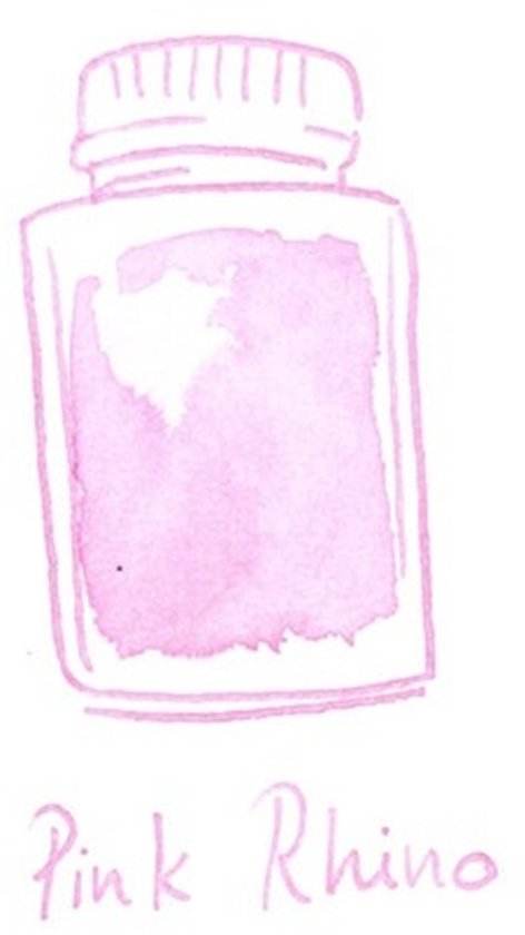 Glazen dip pen set Blauw - Potje Octopus inkt pink rhino