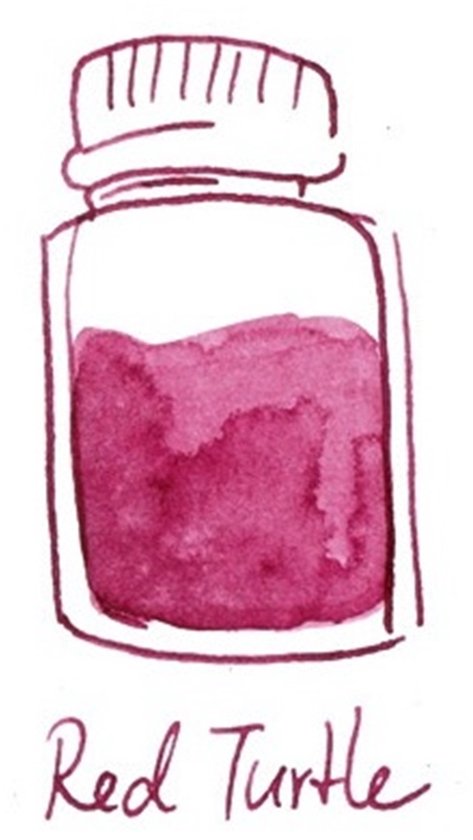 Glazen dip pen set Oranje - Potje Octopus inkt red turtle