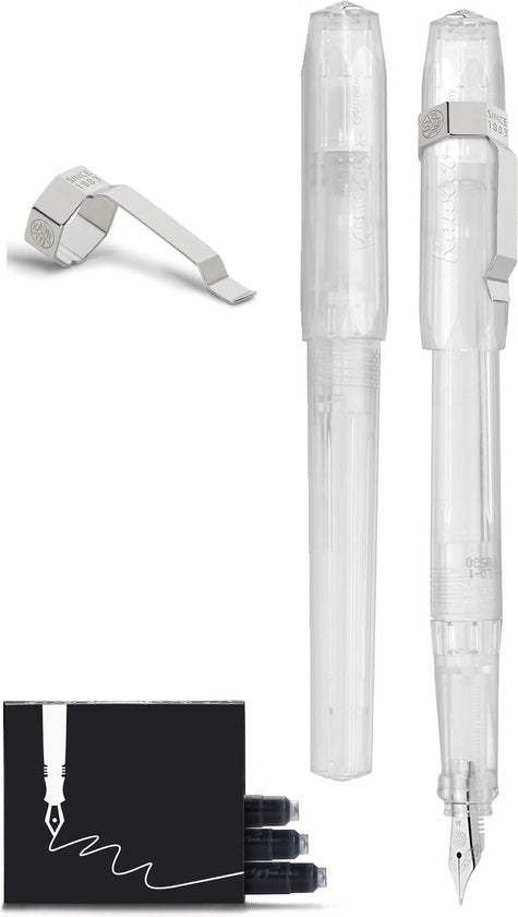 Kaweco - Vulpen met Clip - Perkeo All Clear - Doorzichtig - Fine - Doosje vullingen