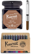 Kaweco - Ink bottle en Standaard Converter - Caramel Brown - potje vulpeninkt - Bruine originele Kaweco-inkt in 50 ml glas - Converter met bruine achterkant - doosje 10 patronen