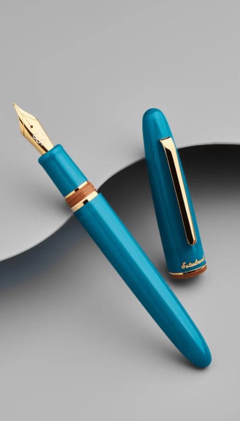 Esterbrook - Estie Vulpen - Back to the lands Funky Lake / Gold Trim - Penpunt Breed