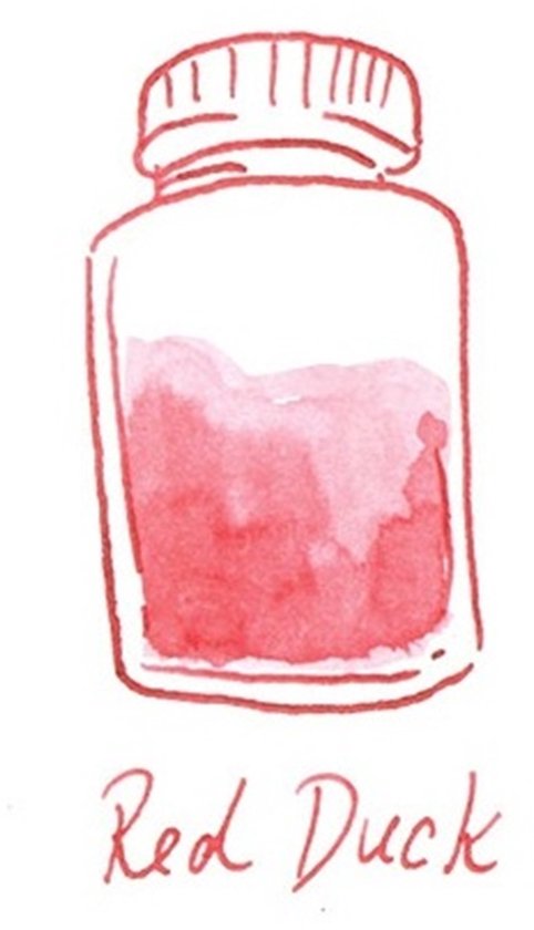 Glazen dip pen set Blauw - Potje Octopus inkt red duck