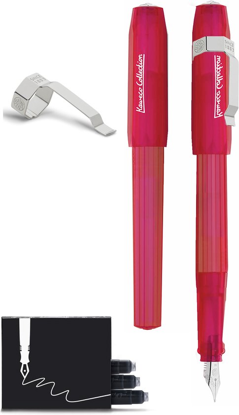 Kaweco - Vulpen Perkeo INFRARED - FINE - Clip Silver - doosje zwarte Vulpeninkt